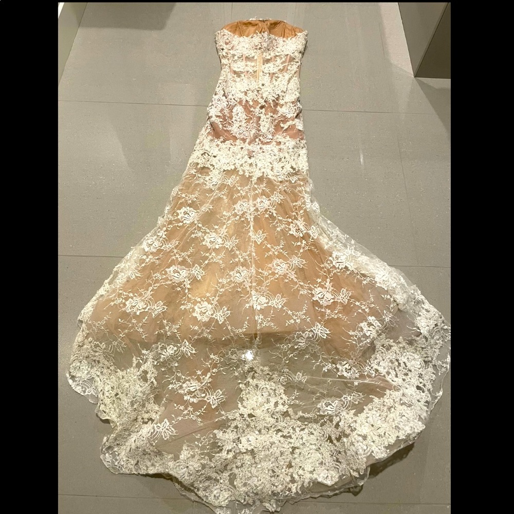 Sherri Hill dress. Sexy embroidered mesh overlay gown.